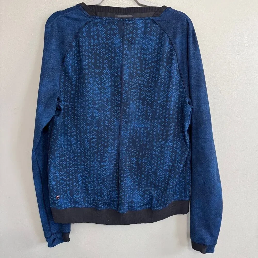 Lululemon H'Om Run Jacket full zip blue/black size 10
